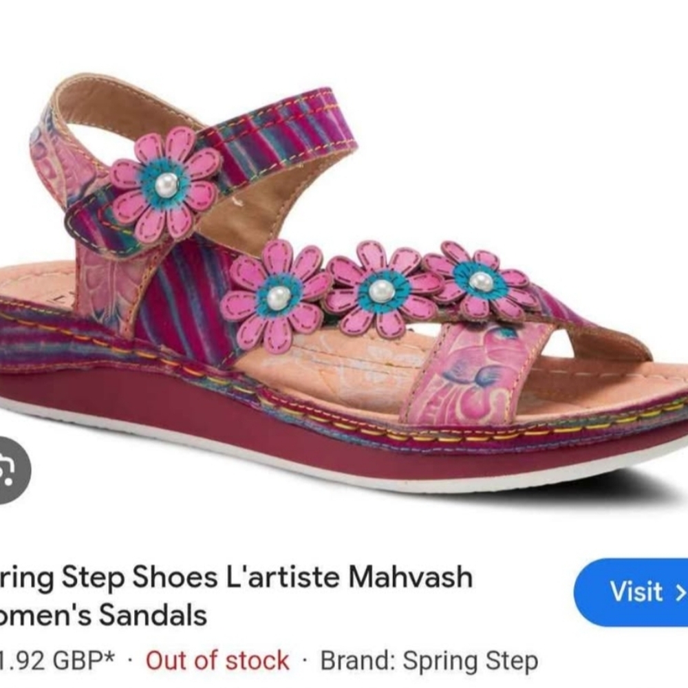 Spring Step L'Artiste Mahvash Floral Sandals - Pink and Purple